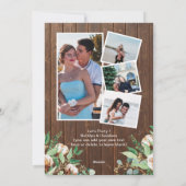 ユーカリプトゥスウッド4フォトIド婚約招待状 シーズンカード (裏面)