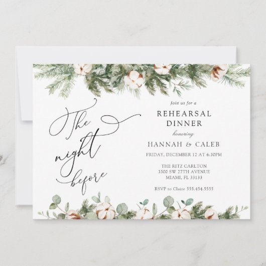ユーカリプトゥスエバーグリーンナイトリハーサルディナー前 招待状 (正面)