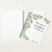 ユーカリプトゥスエレガントグリーンリーホワイトファミリーミール プランナー手帳 (ディスプレー)