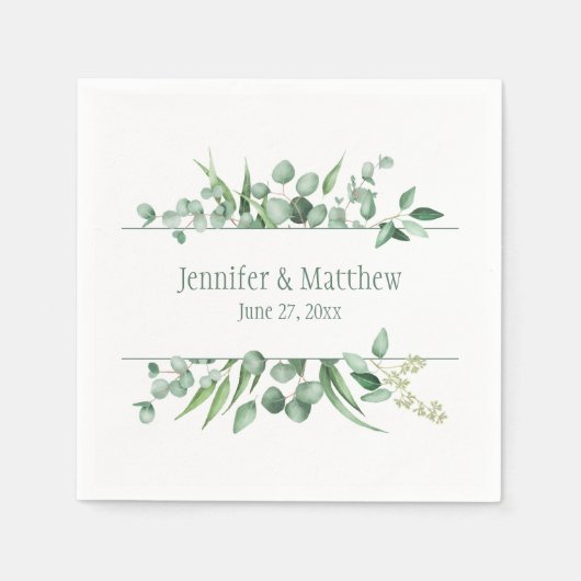 ユーカリプトゥスエンビー披露宴ナプキンス スタンダードカクテルナプキン (正面)