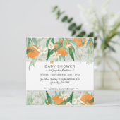 ユーカリプトゥスオレンジミントリトルかわいこちゃんベビーシャワー 招待状 (スタンド正面)