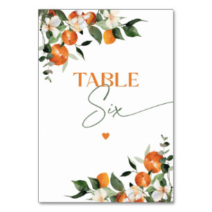 ユーカリプトゥスオレンジ柑橘類テーマ表番号6 テーブルナンバー