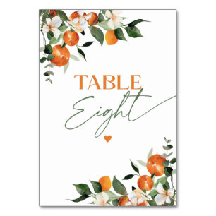 ユーカリプトゥスオレンジ柑橘類テーマ表番号8 テーブルナンバー