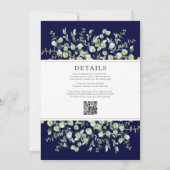 ユーカリプトゥスオールインワンネイビーブルー結婚式招待状 招待状 (裏面)