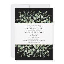 ユーカリプトゥスオールインワンブラック結婚式招待状