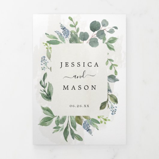 ユーカリプトゥスオールインワン結婚式招待状 三つ折り招待状 (カバー)