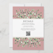 ユーカリプトゥスオールインワン赤面ピンク結婚ズ 招待状 (裏面)