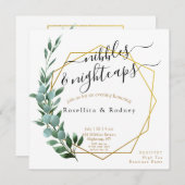ユーカリプトゥスカップルウェディングシャワーエレガユニークンス 招待状 (正面/裏面)