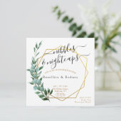 ユーカリプトゥスカップルウェディングシャワーエレガユニークンス 招待状 (スタンド正面)