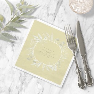 ユーカリプトゥスカラートーンリースイエローID901 スタンダードカクテルナプキン