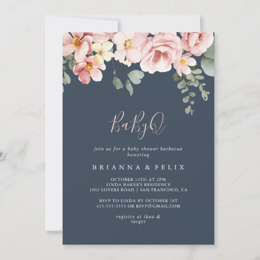 ユーカリプトゥスガーデンベビーQベビーシャワーバーベキュー 招待状 (正面)