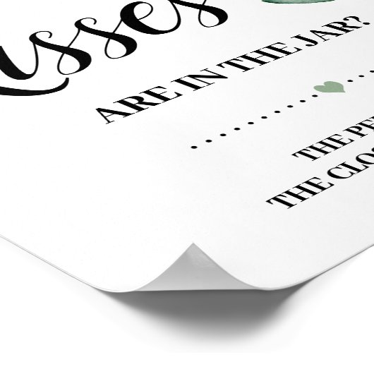 ユーカリプトゥスキスブライダルシャワーゲームサイン ポスター (角)