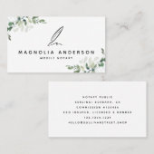 ユーカリプトゥスキール移動公証人ビジネスカード コーリングカード (正面/裏面)