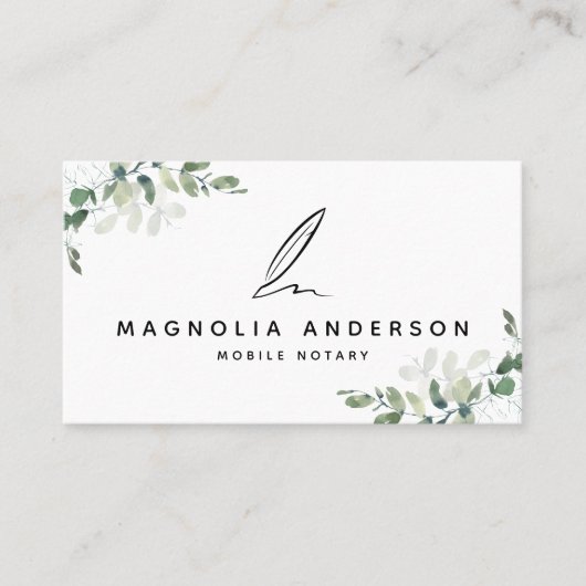 ユーカリプトゥスキール移動公証人ビジネスカード コーリングカード (正面)