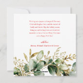 ユーカリプトゥスクリスマスリースグリーンリーエレガント シーズンカード (裏面)