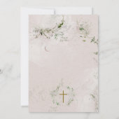 ユーカリプトゥスクロスインリースガールバプテスマ 招待状 (裏面)