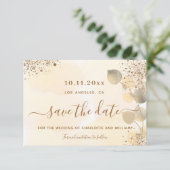 ユーカリプトゥスグリッター結婚式の日付を保存 案内状 (スタンド正面)