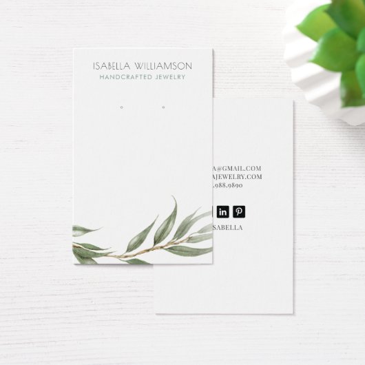 ユーカリプトゥスグリーナリーイヤリングジュエリーディスプレイ (デスク)