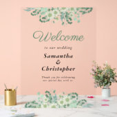 ユーカリプトゥスグリーナリーセージ結婚グリーンの歓迎 アクリルサイン (ウェディング)