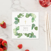 ユーカリプトゥスグリーナリーバプテスマ《キリスト教》洗礼式や命名式 スタンダードカクテルナプキン (インサイチュ)