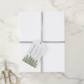 ユーカリプトゥスグリーンウォーターカラー&金ゴールド結婚ズ ギフトタグ (より糸付き)