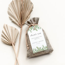 ユーカリプトゥスグリーンウォーターカラー&金ゴールド結婚ズ ギフトタグ