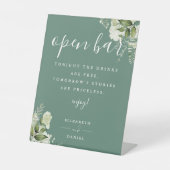 ユーカリプトゥスグリーンエレガントグリーンフローラオープンバー 台座サイン (正面)