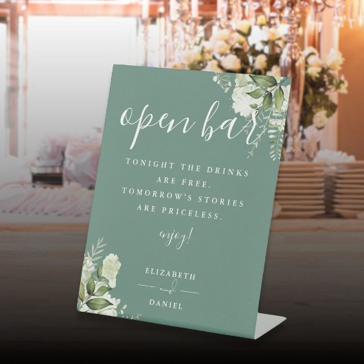 ユーカリプトゥスグリーンエレガントグリーンフローラオープンバー 台座サイン