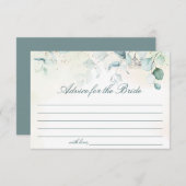 ユーカリプトゥスグリーンエレガントブライダルシャワー アドバイスカード (正面/裏面)