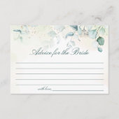 ユーカリプトゥスグリーンエレガントブライダルシャワー アドバイスカード (正面)