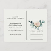 ユーカリプトゥスグリーンクラフト動物リース日付を保存 案内ポストカード (裏面)