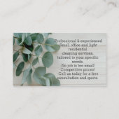 ユーカリプトゥスグリーンクリーニングサービスハウスキーピング 名刺 (裏面)