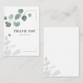 ユーカリプトゥスグリーンサキュリー金ゴールドフレームありがとう ノートカード (正面/裏面)