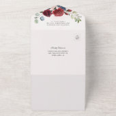 ユーカリプトゥスグリーンダスティブルーボタニッ結婚クス オールインワン招待状 (外側)