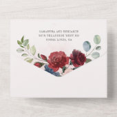 ユーカリプトゥスグリーンダスティブルーボタニッ結婚クス オールインワン招待状 (裏面)