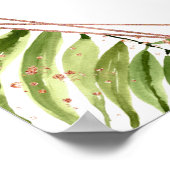 ユーカリプトゥスグリーンバラ金ゴールド結婚のウェルカムサイン ポスター (角)