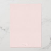 ユーカリプトゥスグリーンピンクシルバー結婚式招待状 箔シーズンカード (裏面)