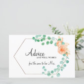ユーカリプトゥスグリーンピーチフローラブライダルアドバイスカード (スタンド正面)