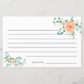 ユーカリプトゥスグリーンピーチフローラブライダルアドバイスカード (裏面)