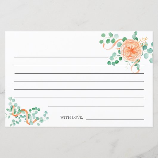 ユーカリプトゥスグリーンピーチフローラブライダルアドバイスカード (裏面)