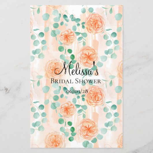 ユーカリプトゥスグリーンピーチフローラブライドアドバイスカード (裏面)