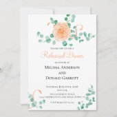 ユーカリプトゥスグリーンピーチフローラリハーサルディナー 招待状 (正面)