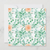 ユーカリプトゥスグリーンピーチブライダルシャワー招待 (裏面)