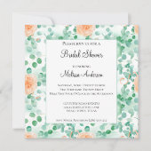 ユーカリプトゥスグリーンピーチブライダルシャワー招待 (正面)