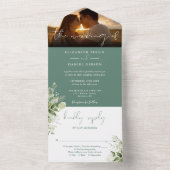 ユーカリプトゥスグリーンフローラ結婚グリーンの写真 オールインワン招待状 (内側)