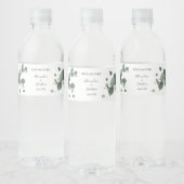 ユーカリプトゥスグリーンブライダルシャワーカップル結婚ズ ペットボトルラベル (ボトル)