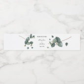 ユーカリプトゥスグリーンブライダルシャワーカップル結婚ズ ペットボトルラベル (シングルラベル)