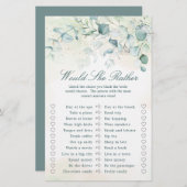 ユーカリプトゥスグリーンブライダルシャワーゲーム (正面/裏面)