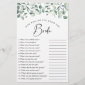 ユーカリプトゥスグリーンブライダルシャワーゲーム (正面)