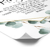 ユーカリプトゥスグリーンブライダルシャワーリングや輪ゲーム ポスター (角)